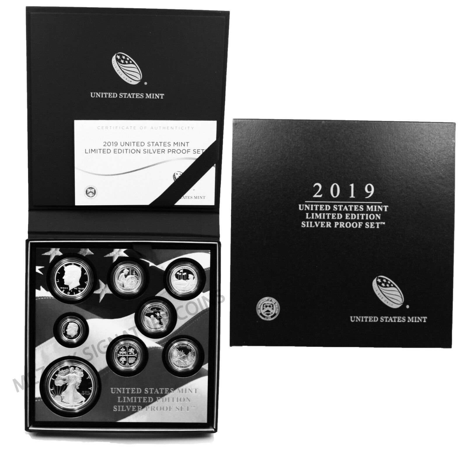 2019 S Us Limited Edition Silver Proof Set Ogp (first All .999 Silver) 8 Coins