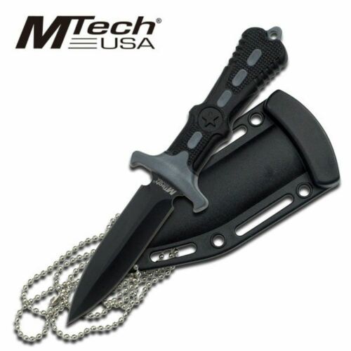 Fixed-blade Dagger | Mtech Black Double Edge Tactical Military Boot Neck Knife