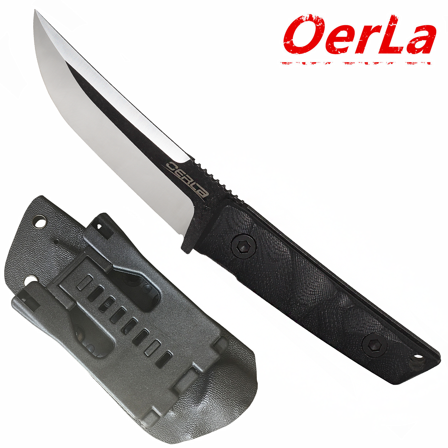 Oerla Straight Knife Fixed Blade Fine Edge Blade G10 Handle And Kydex Sheath