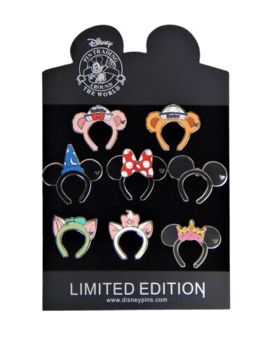Mickey Ears Headband Authentic Disney Trading Pin Set ~ 8 Total Le Pins ~ New