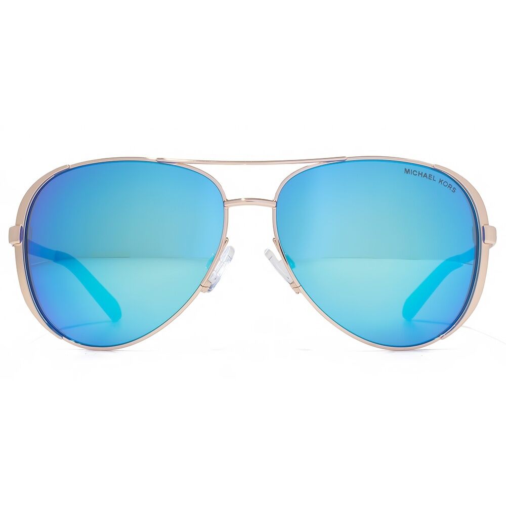 Nwt Michael Kors Sunglasses Mk 5004 100325 Rose Gold / Mirrored Blue 59 Mm Nib