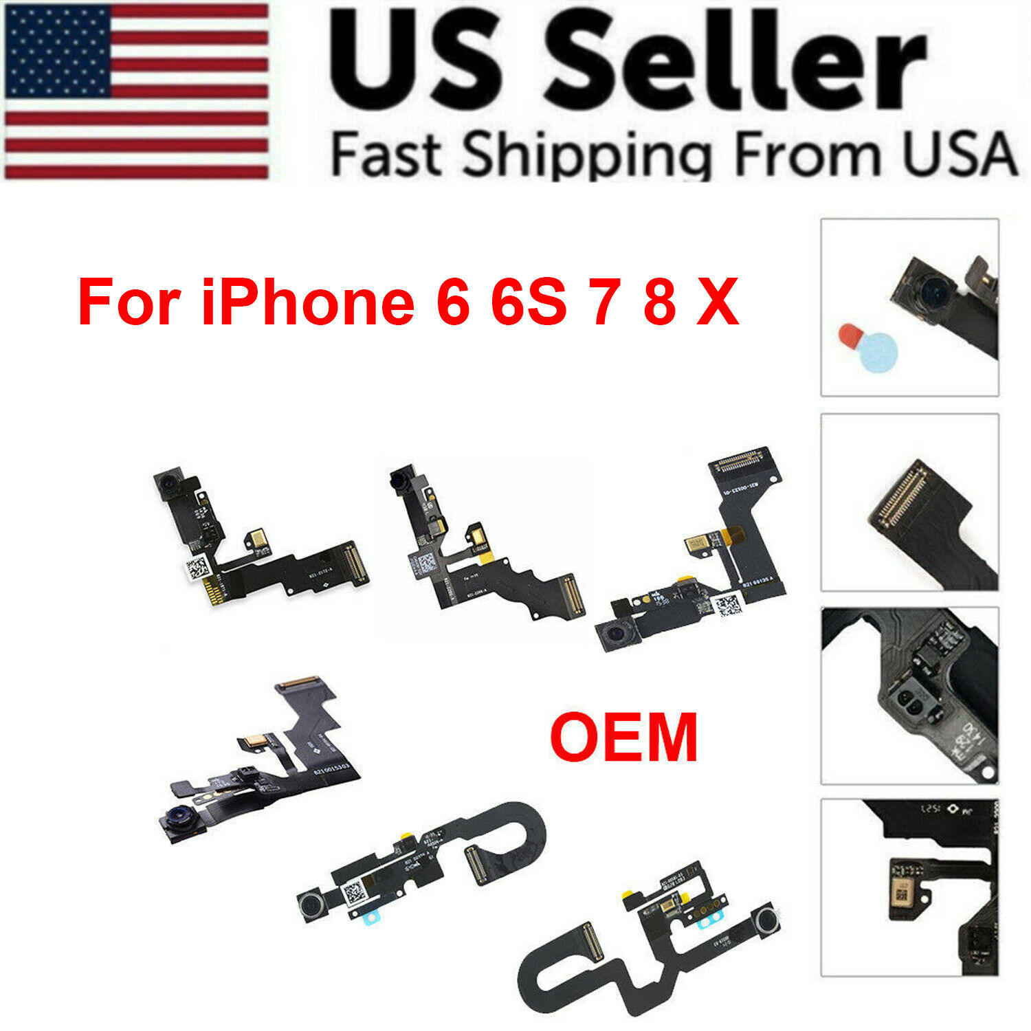 Oem Spec Front Face Camera Proximity Light Sensor Cable For Iphone 6 6s Plus 7 X