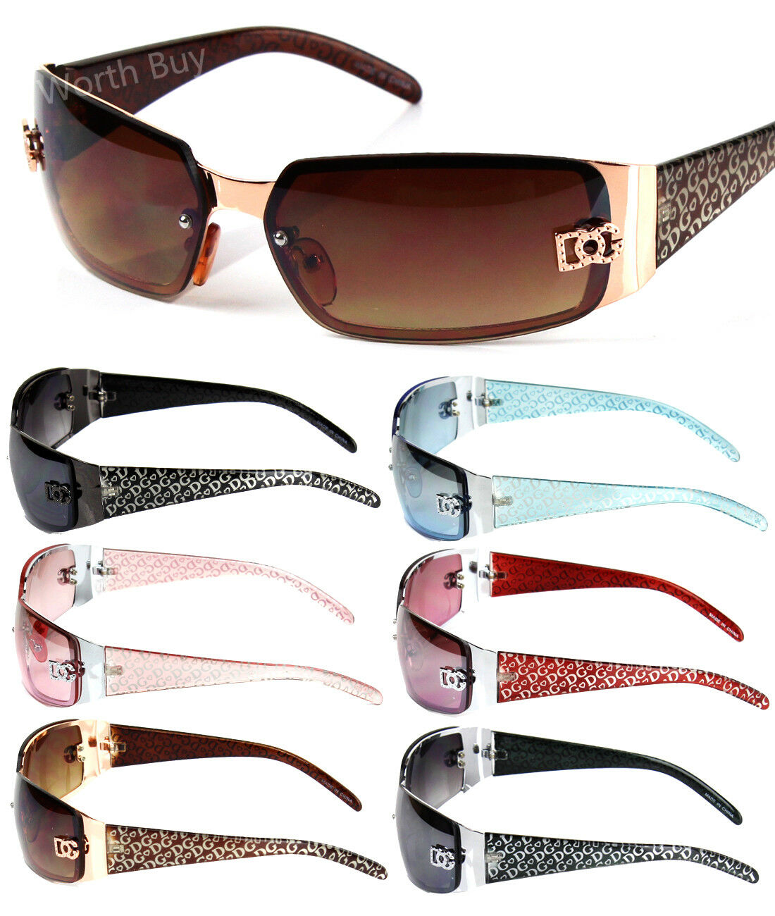 New Wb Eyewear Womens Wrap Oval Rectangular Sunglasses Designer Shades Fashion