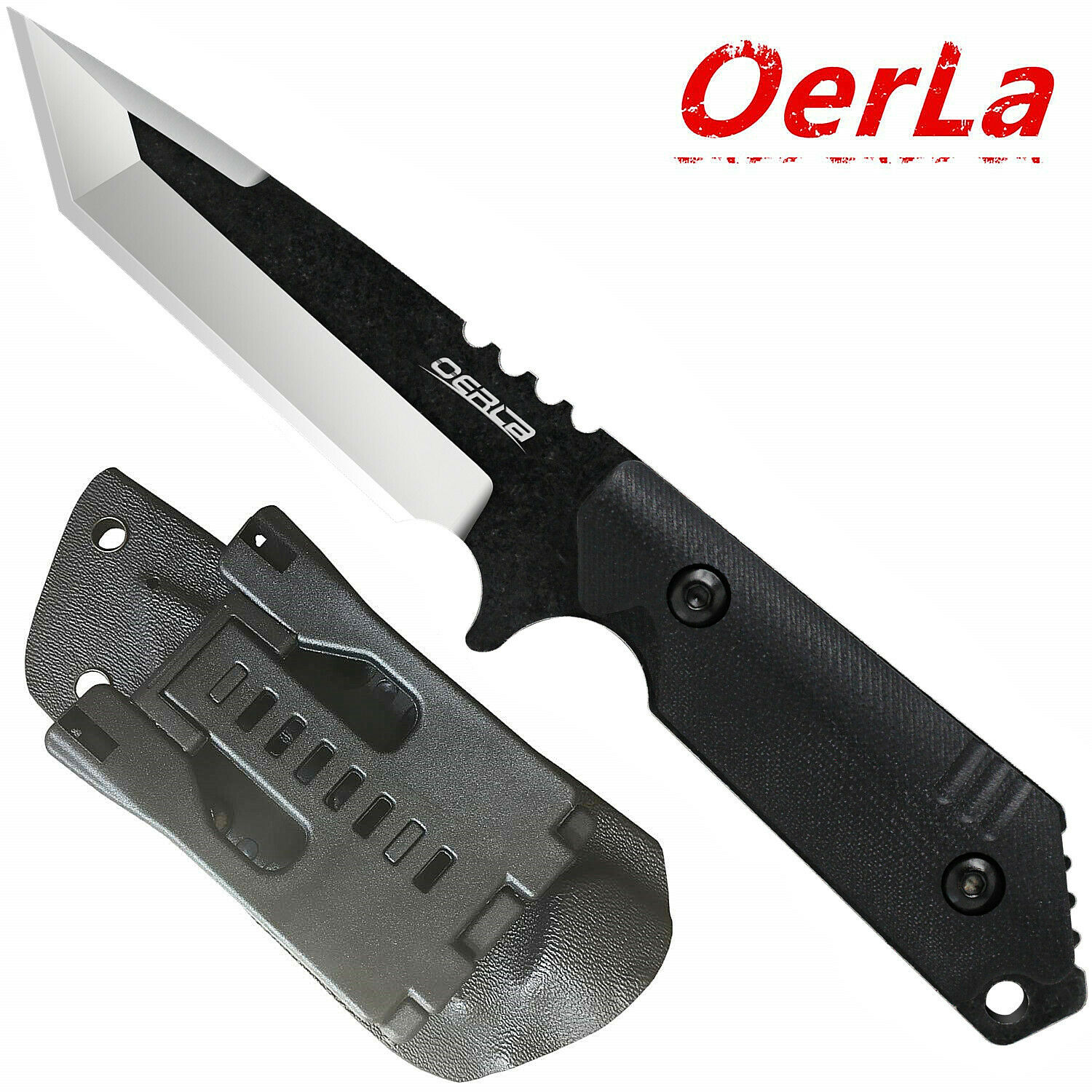 Oerla Field Knives Fixed Blade Straight Knife With G10 Handle And Kydex Sheath