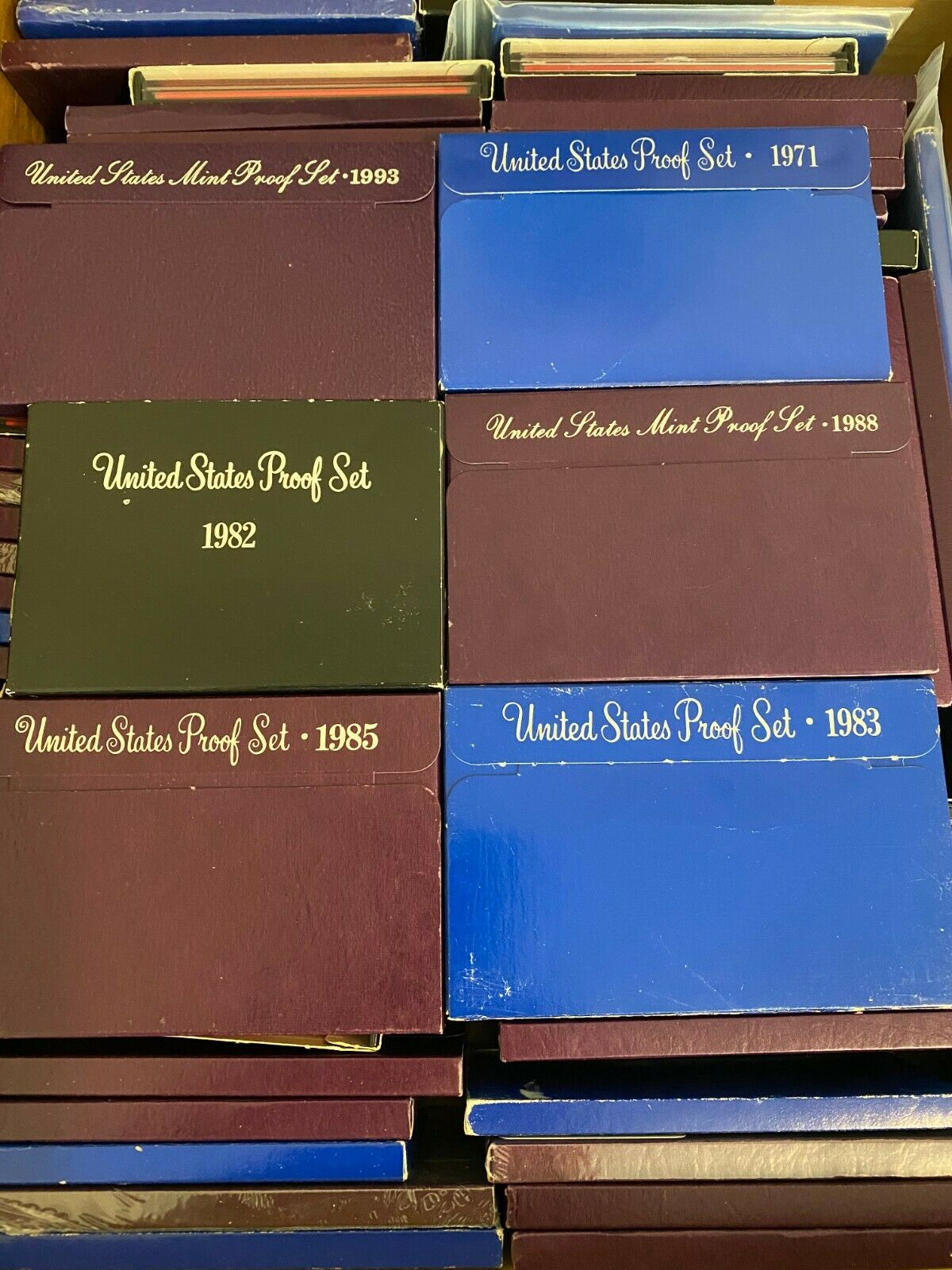 Us Proof Sets Estate Sale Lot With Boxes Us Coins Mints Different Sets 1970-1999