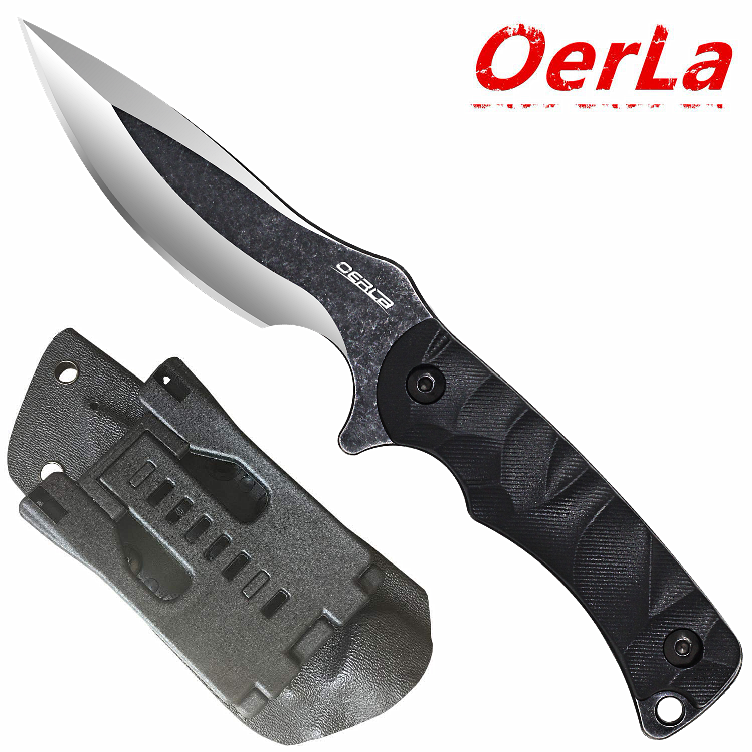 Oerla Outdoor Duty Fixed Blade Knife With Glass-filled Handle And Kydex Sheath