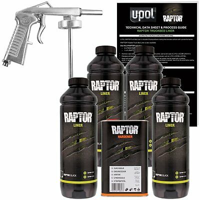 U-pol Raptor™ Up0820 Black Truck Bed Liner Kit + 1 Spray Gun