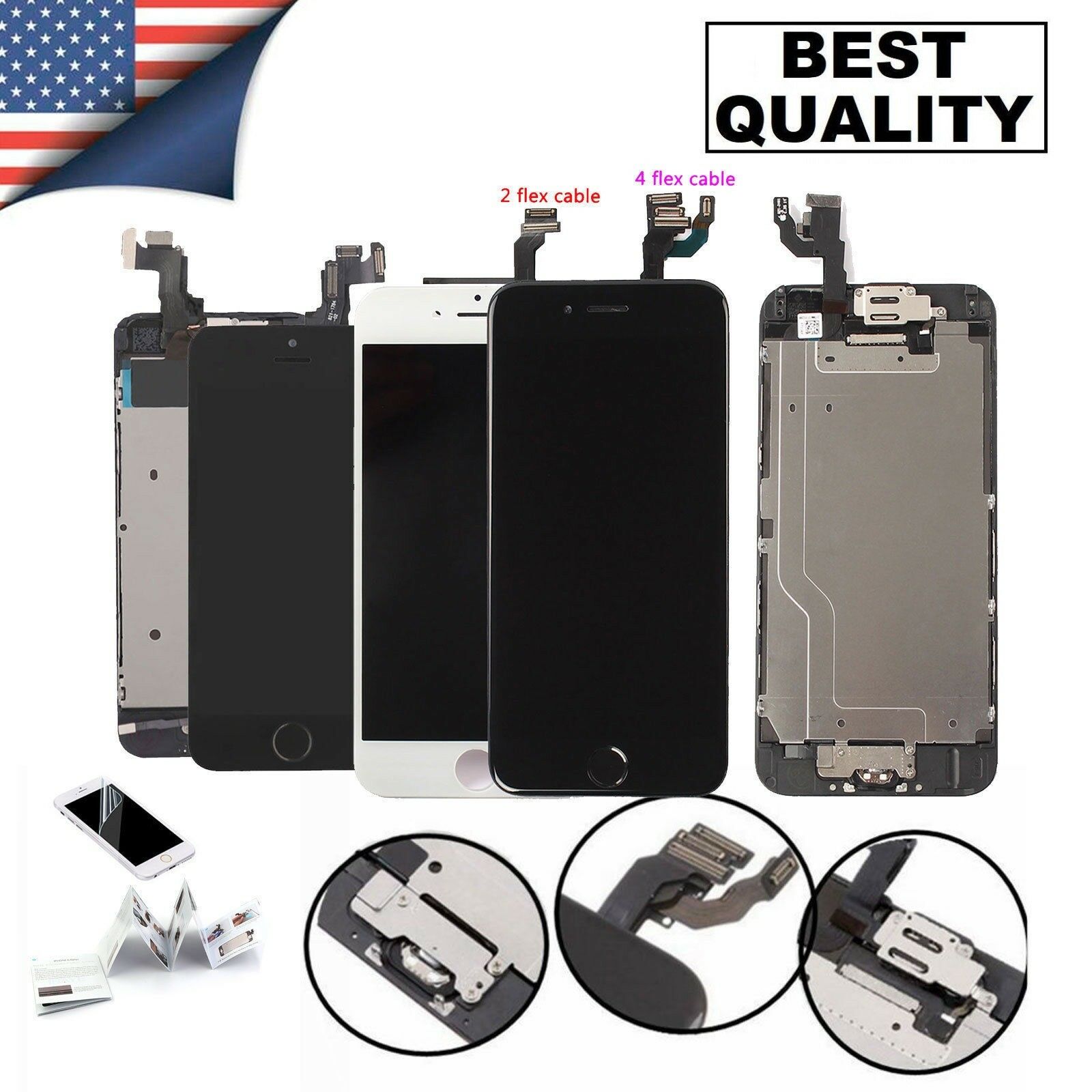 Lot Iphone 6 6s Plus 7+ Complete Lcd Digitizer Touch Screen Replacement Assembly